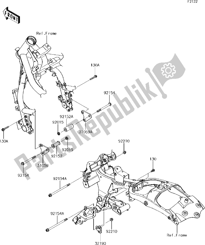 Toutes les pièces pour le 29 Engine Mount du Kawasaki EN 650 Vulcan S Special Edition 2017