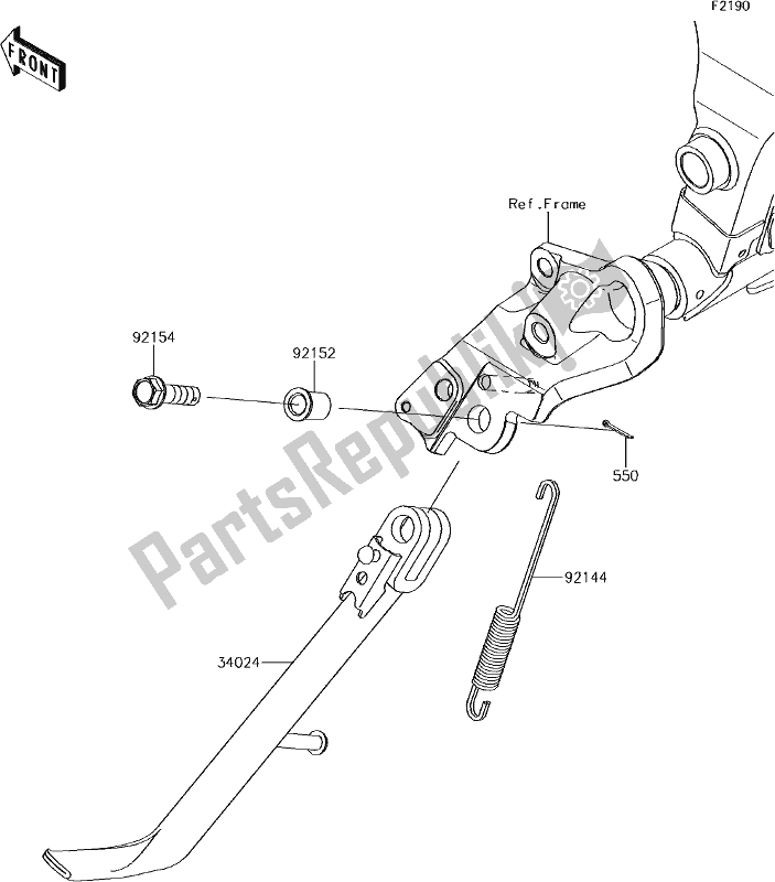 All parts for the 36 Stand(s) of the Kawasaki EN 650 Vulcan S Special Edition 2017