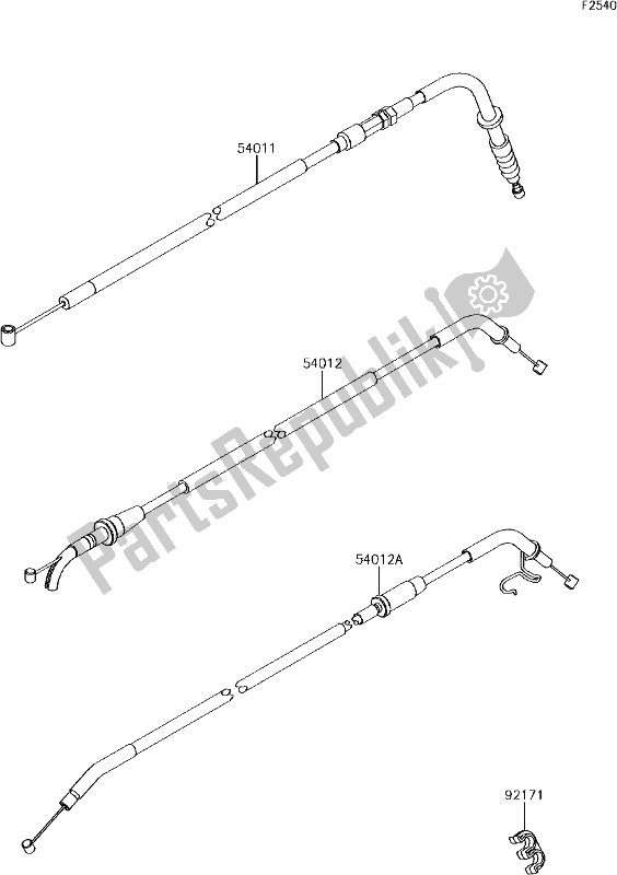 Alle onderdelen voor de 51 Cables van de Kawasaki EN 650 Vulcan S Special Edition 2017