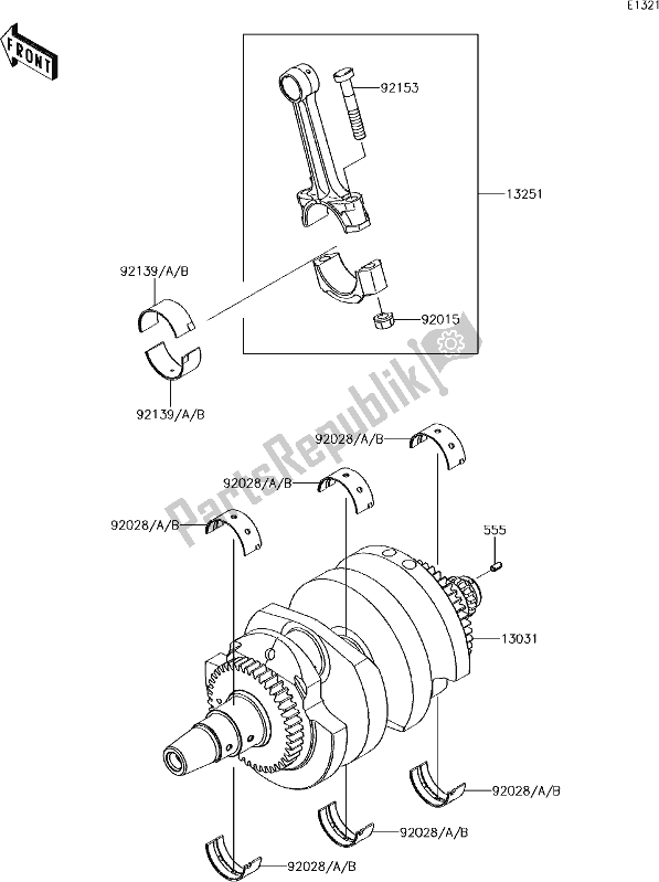 Toutes les pièces pour le 8 Crankshaft du Kawasaki EN 650 Vulcan S Special Edition 2017