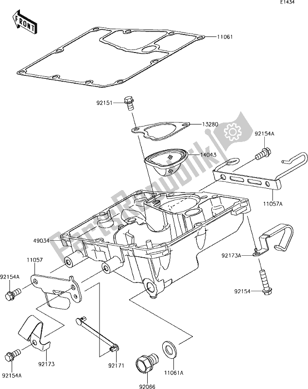 Tutte le parti per il 17 Oil Pan del Kawasaki ER 650 Z 650L Lams 2017