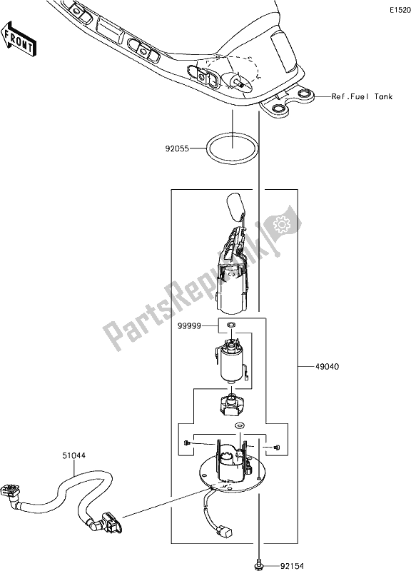 All parts for the 19 Fuel Pump of the Kawasaki ER 650 Z 650L Lams 2017