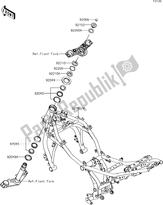 All parts for the 28 Frame of the Kawasaki ER 650 Z 650L Lams 2017