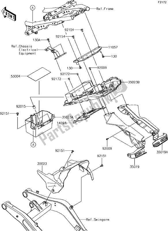 Tutte le parti per il 35 Rear Fender(s) del Kawasaki ER 650 Z 650L Lams 2017