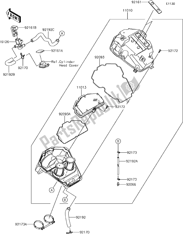 Wszystkie części do 4 Air Cleaner Kawasaki ER 650 Z 650L Lams 2017