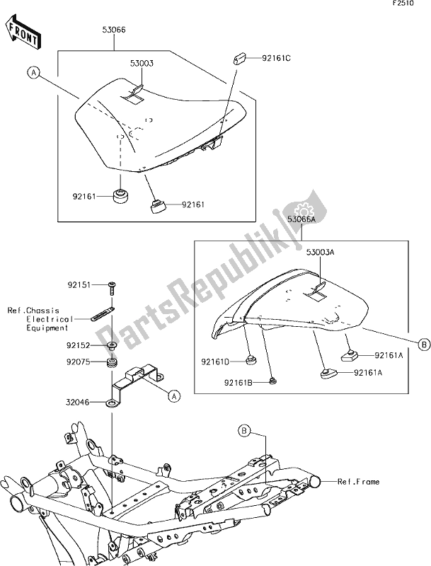 Tutte le parti per il 49 Seat del Kawasaki ER 650 Z 650L Lams 2017