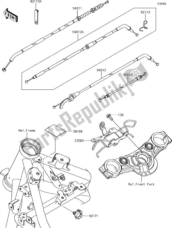 Tutte le parti per il 51 Cables del Kawasaki ER 650 Z 650L Lams 2017