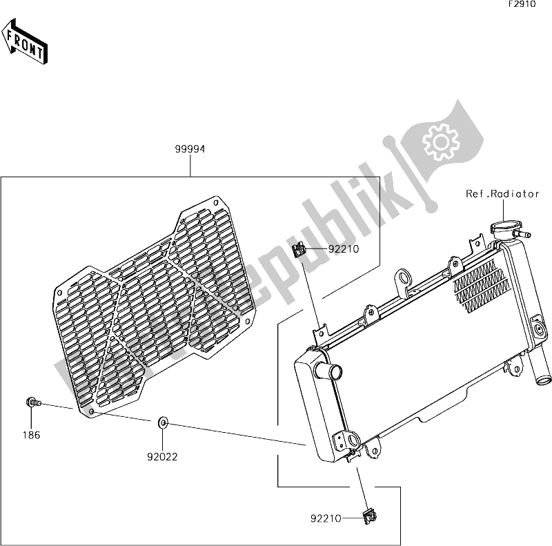 Tutte le parti per il 66 Accessory(radiator Screen) del Kawasaki ER 650 Z 650L Lams 2017