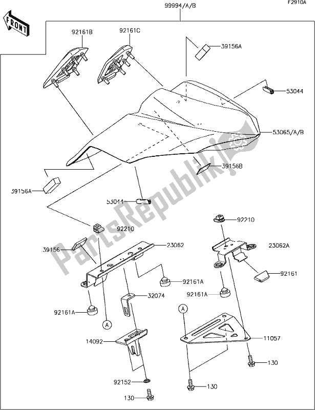 Tutte le parti per il 67 Accessory(single Seat Cover) del Kawasaki ER 650 Z 650L Lams 2017