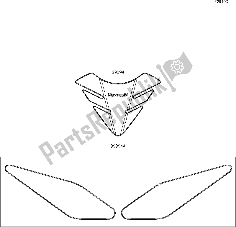 Tutte le parti per il 69 Accessory(pads) del Kawasaki ER 650 Z 650L Lams 2017