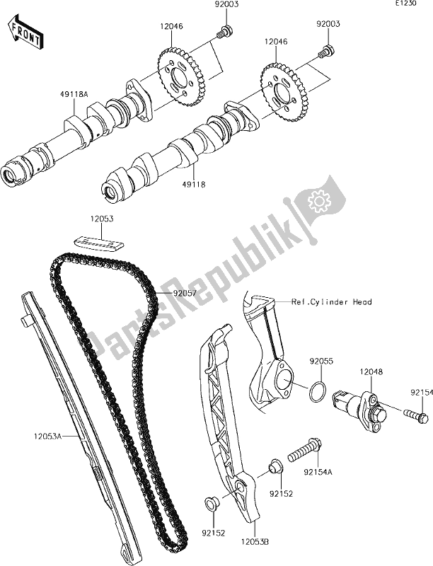 Tutte le parti per il 7 Camshaft(s)/tensioner del Kawasaki ER 650 Z 650L Lams 2017