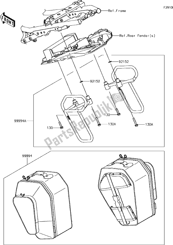 Toutes les pièces pour le 72 Accessory(pannier) du Kawasaki ER 650 Z 650L Lams 2017