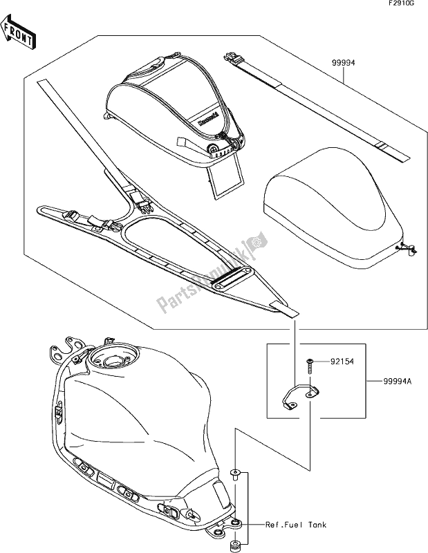 All parts for the 73 Accessory(tank Bag) of the Kawasaki ER 650 Z 650L Lams 2017