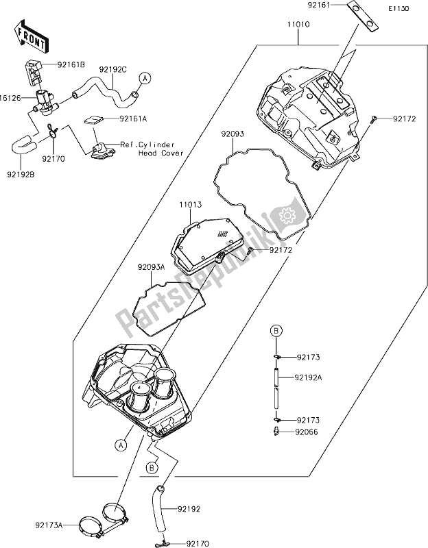 All parts for the 4 Air Cleaner of the Kawasaki ER 650 Z 650L Lams 2018