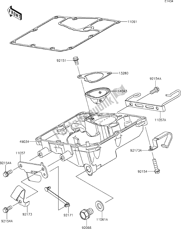 Alle onderdelen voor de 17 Oil Pan van de Kawasaki ER 650 Z 650L Lams 2019