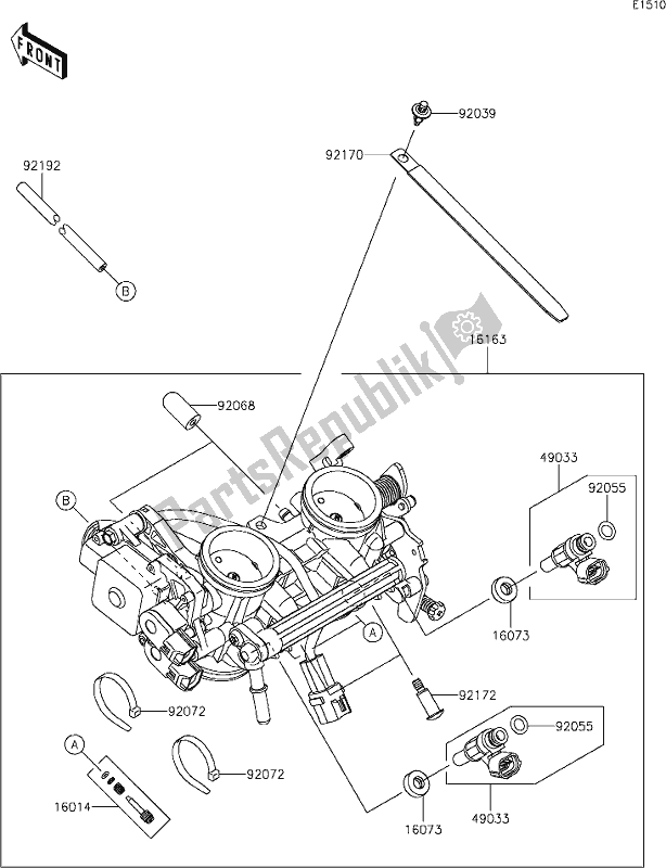 Todas las partes para 18 Throttle de Kawasaki ER 650 Z 650L Lams 2019