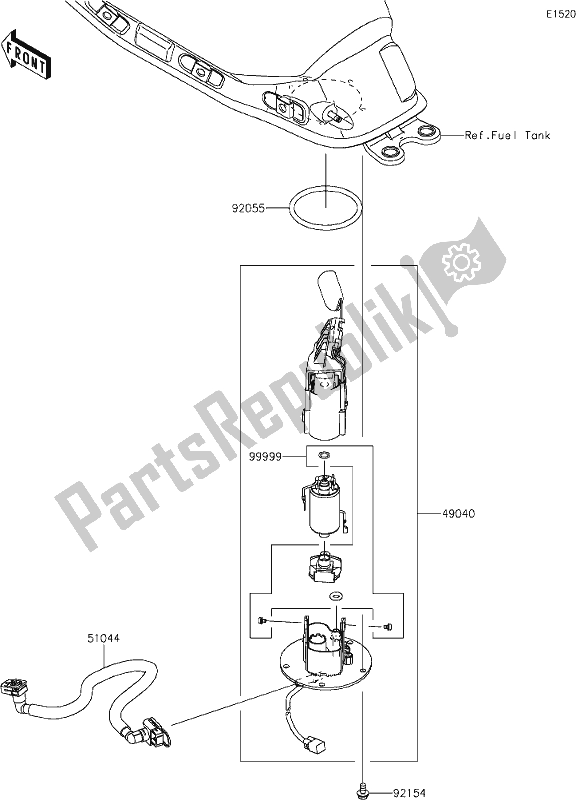 Alle onderdelen voor de 19 Fuel Pump van de Kawasaki ER 650 Z 650L Lams 2019