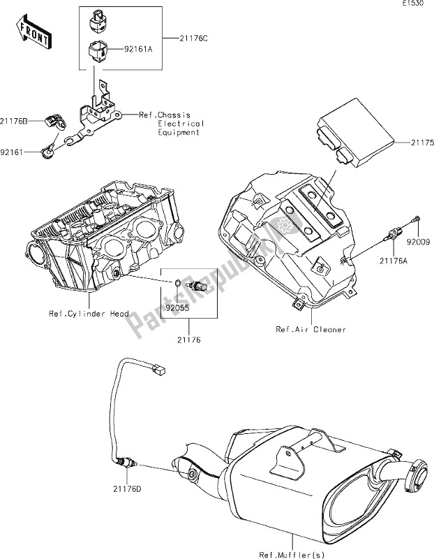 Alle onderdelen voor de 20 Fuel Injection van de Kawasaki ER 650 Z 650L Lams 2019