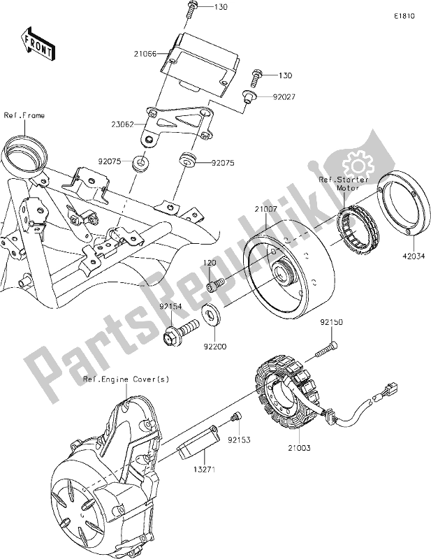 All parts for the 22 Generator of the Kawasaki ER 650 Z 650L Lams 2019