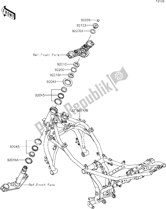 All parts for the 28 Frame of the Kawasaki ER 650 Z 650L Lams 2019