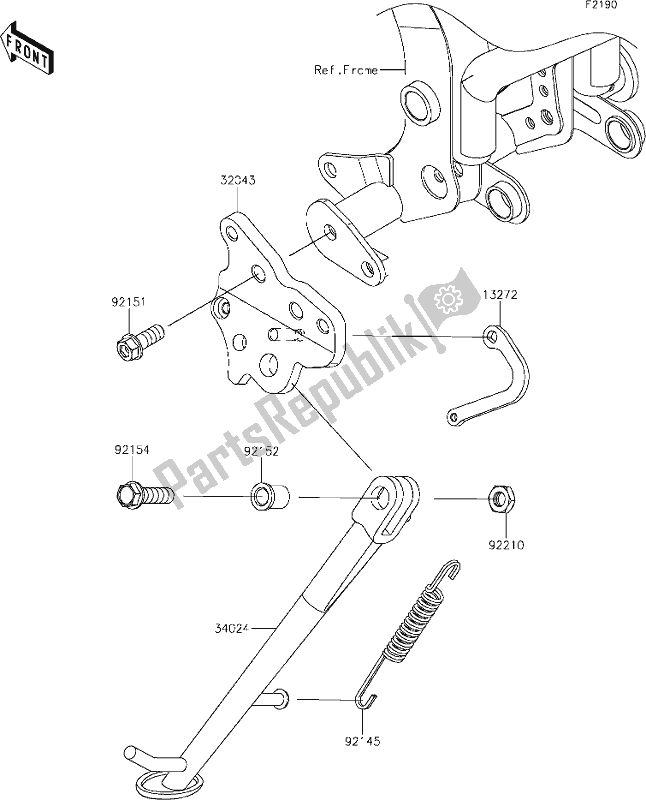 All parts for the 36 Stand(s) of the Kawasaki ER 650 Z 650L Lams 2019