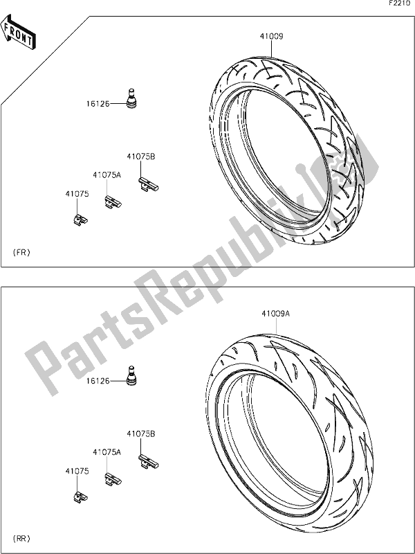 All parts for the 37 Tires of the Kawasaki ER 650 Z 650L Lams 2019