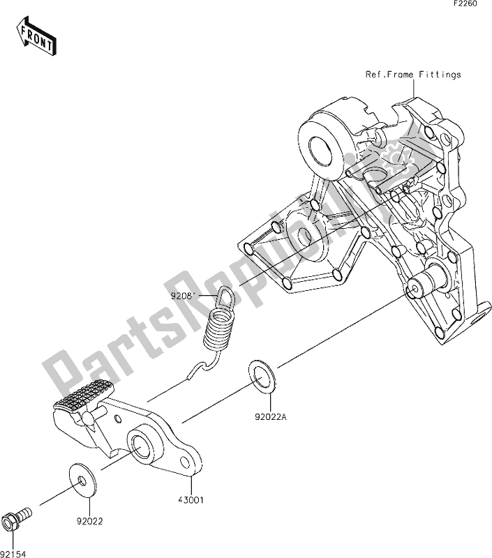 Alle onderdelen voor de 40 Brake Pedal van de Kawasaki ER 650 Z 650L Lams 2019