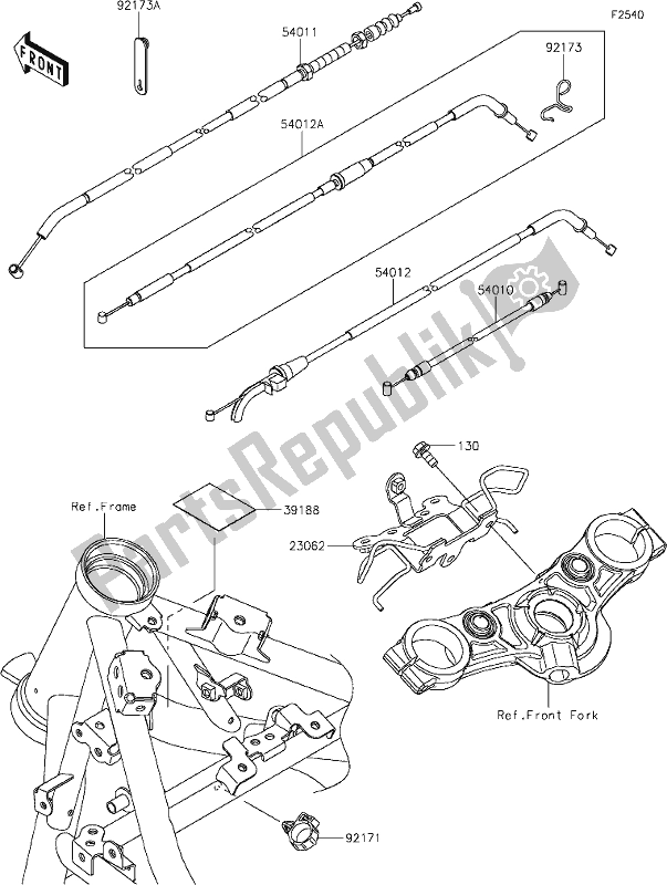 All parts for the 51 Cables of the Kawasaki ER 650 Z 650L Lams 2019