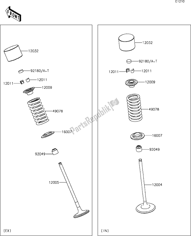 All parts for the 6 Valve(s) of the Kawasaki ER 650 Z 650L Lams 2019