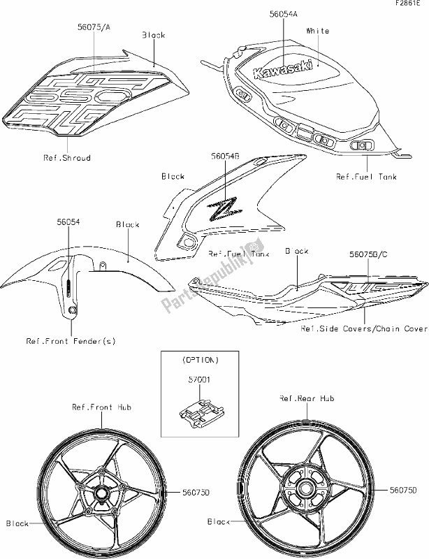 All parts for the 65 Decals(white)(hkfw) of the Kawasaki ER 650 Z 650L Lams 2019