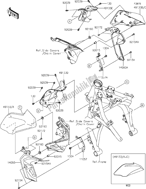 Toutes les pièces pour le 67 Shroud du Kawasaki ER 650 Z 650L Lams 2019