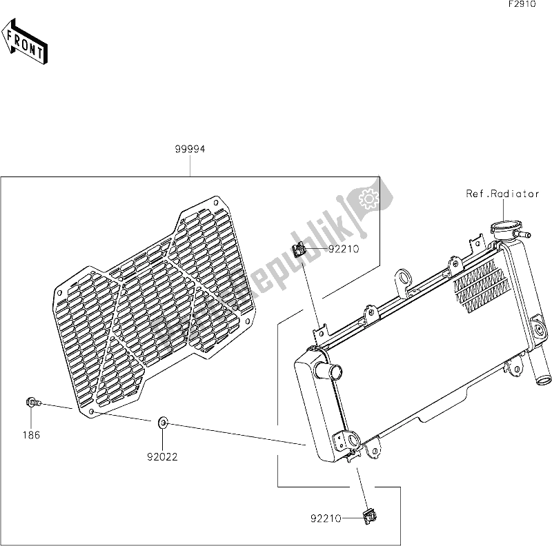 Todas las partes para 68 Accessory(radiator Screen) de Kawasaki ER 650 Z 650L Lams 2019