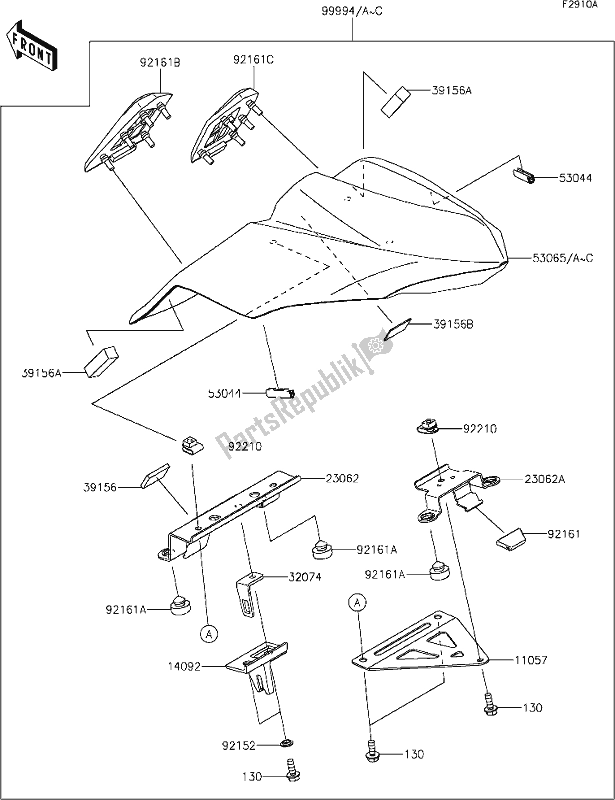 Todas las partes para 69 Accessory(single Seat Cover) de Kawasaki ER 650 Z 650L Lams 2019