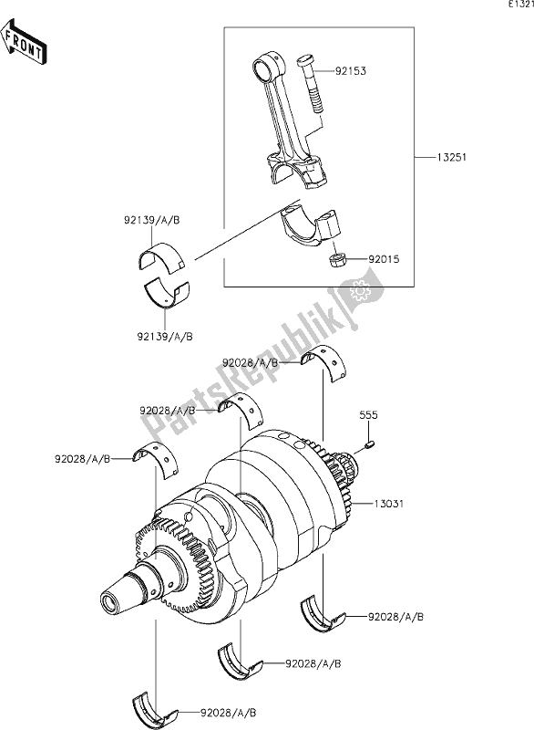 All parts for the 8 Crankshaft of the Kawasaki ER 650 Z 650L Lams 2019