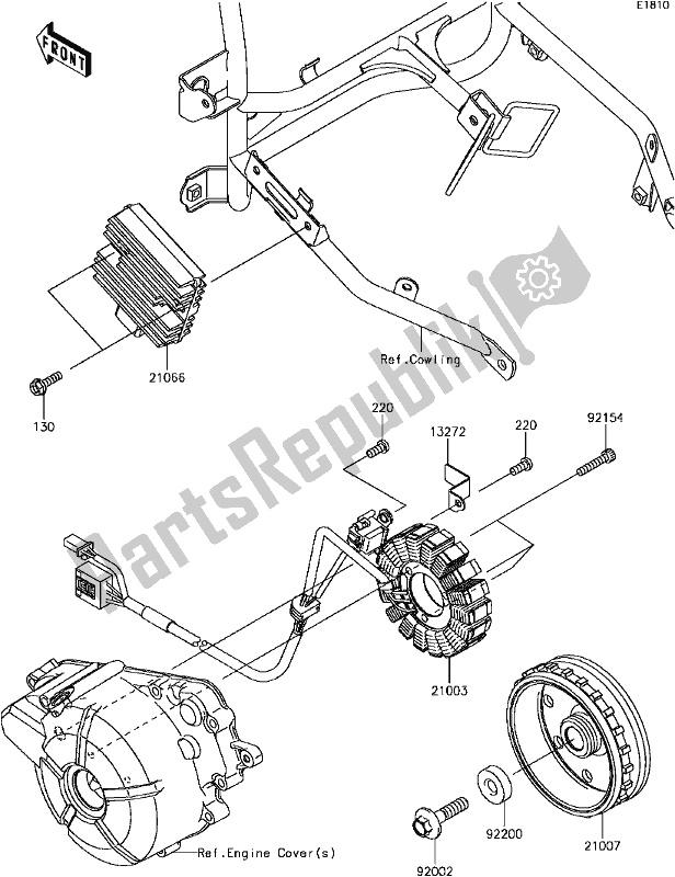 Alle onderdelen voor de C-10generator van de Kawasaki EX 300 Ninja 2017