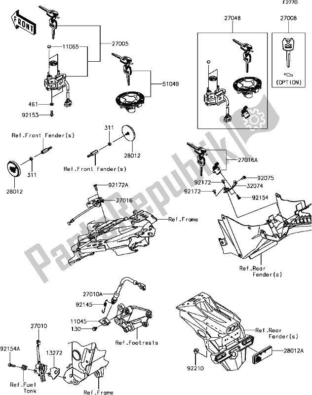 Todas as partes de G-10ignition Switch do Kawasaki EX 300 Ninja 2017