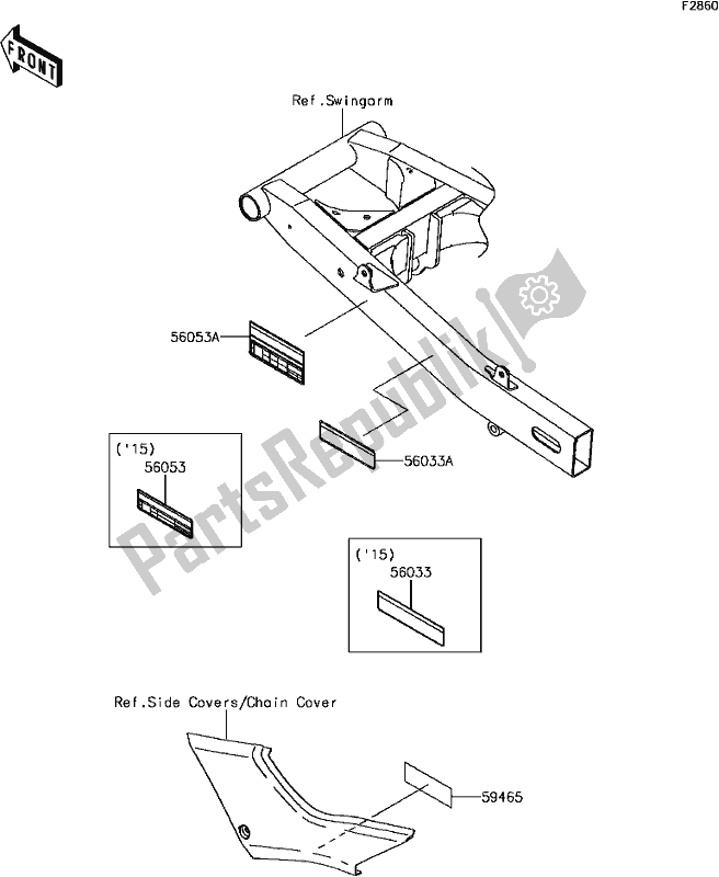 All parts for the G-12labels of the Kawasaki EX 300 Ninja 2017