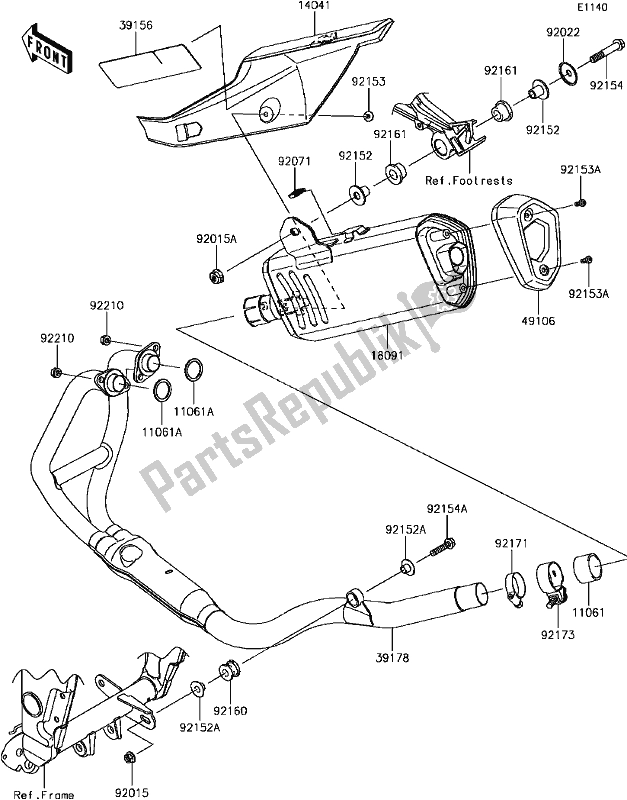 All parts for the B-7 Muffler(s) of the Kawasaki EX 300 Ninja ABS 2017