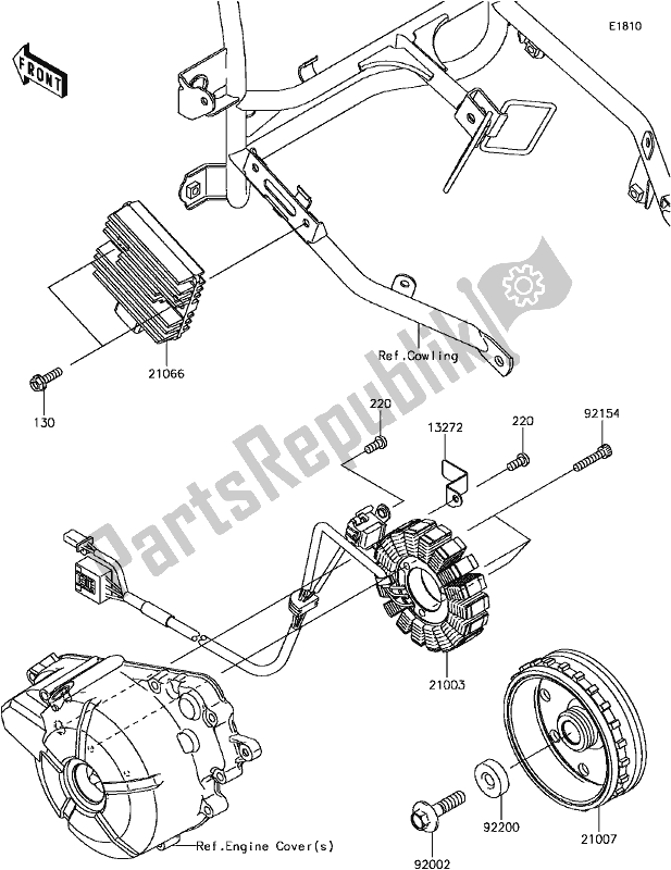 All parts for the C-10generator of the Kawasaki EX 300 Ninja ABS 2017