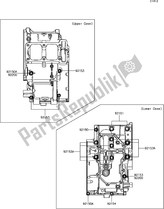 All parts for the C-4 Crankcase Bolt Pattern of the Kawasaki EX 300 Ninja ABS 2017