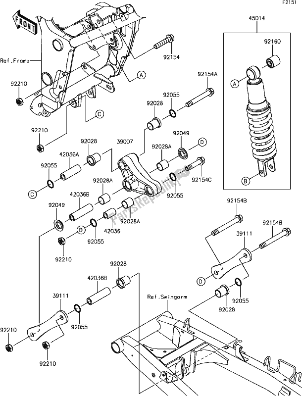 Tutte le parti per il E-7 Suspension/shock Absorber del Kawasaki EX 300 Ninja ABS 2017