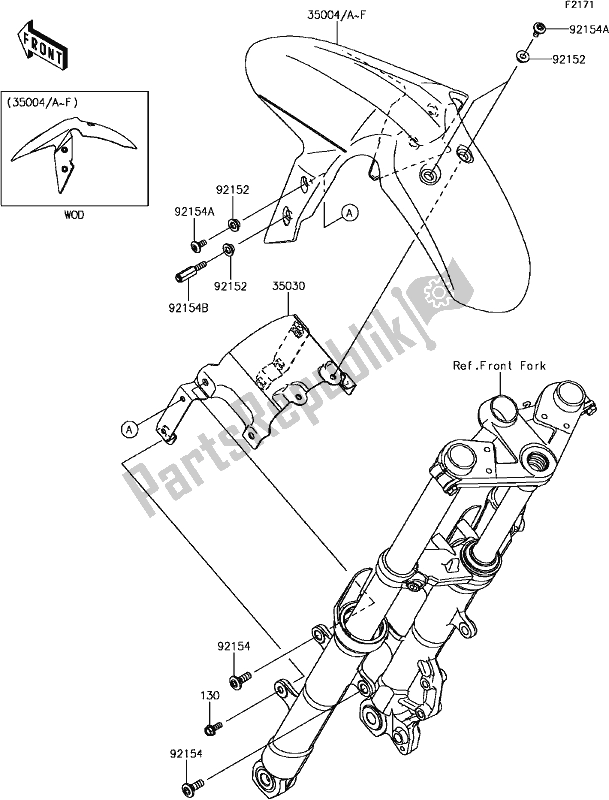 Tutte le parti per il E-9 Front Fender(s) del Kawasaki EX 300 Ninja ABS 2017