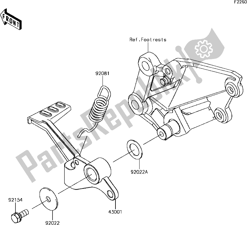 Wszystkie części do F-3 Brake Pedal Kawasaki EX 300 Ninja ABS 2017