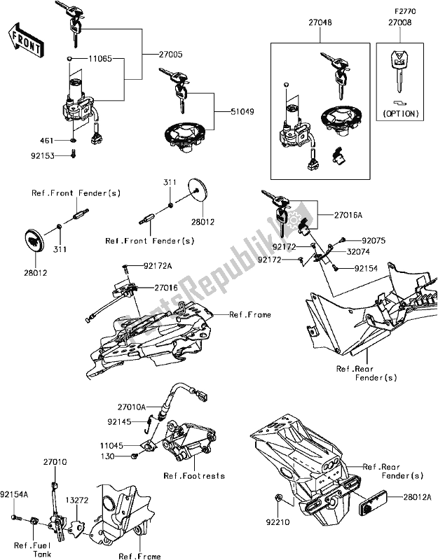 Tutte le parti per il G-10ignition Switch del Kawasaki EX 300 Ninja ABS 2017