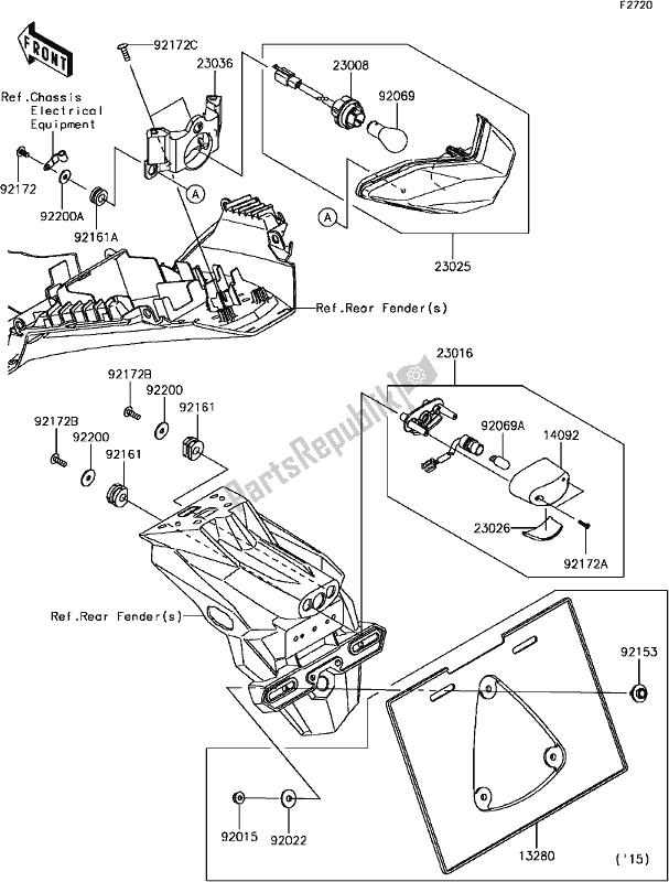 All parts for the G-7 Taillight(s) of the Kawasaki EX 300 Ninja ABS 2017