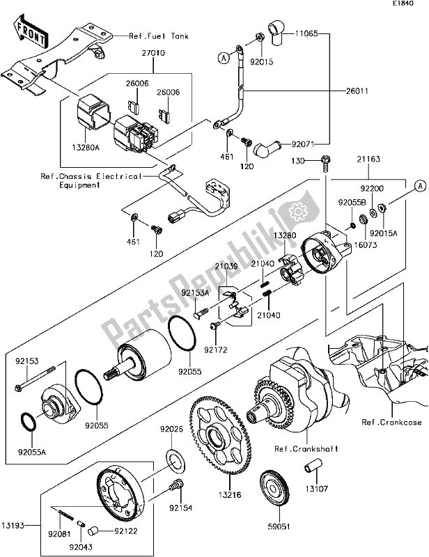 All parts for the C-12starter Motor of the Kawasaki EX 300 Ninja SE 2017