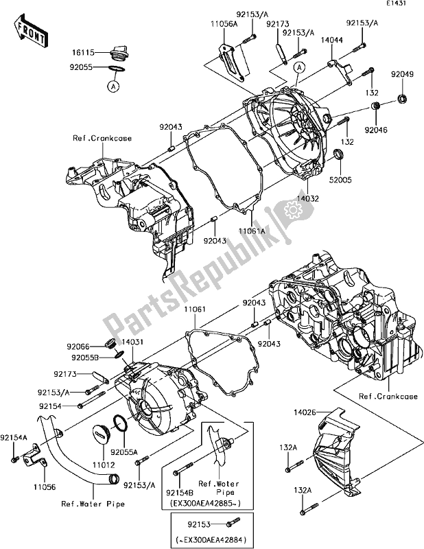 All parts for the C-5 Engine Cover(s) of the Kawasaki EX 300 Ninja SE 2017