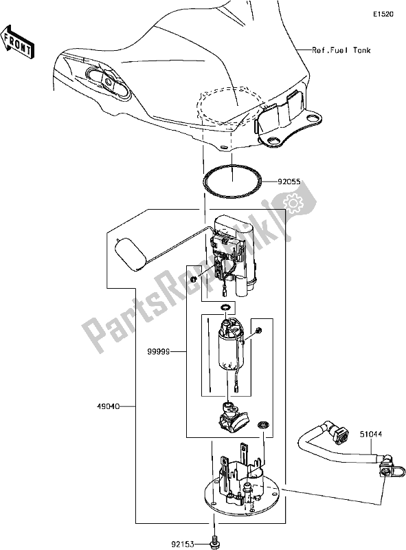 All parts for the C-7 Fuel Pump of the Kawasaki EX 300 Ninja SE 2017