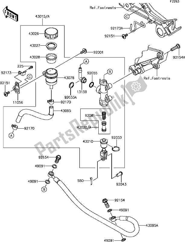 All parts for the F-8 Rear Master Cylinder of the Kawasaki EX 300 Ninja SE 2017