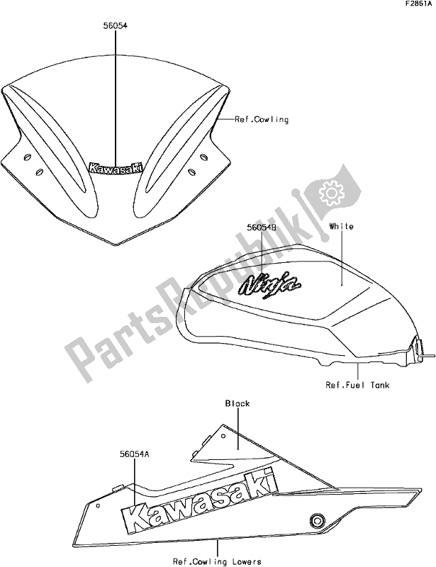 All parts for the G-14decals(white)(aff) of the Kawasaki EX 300 Ninja SE 2017
